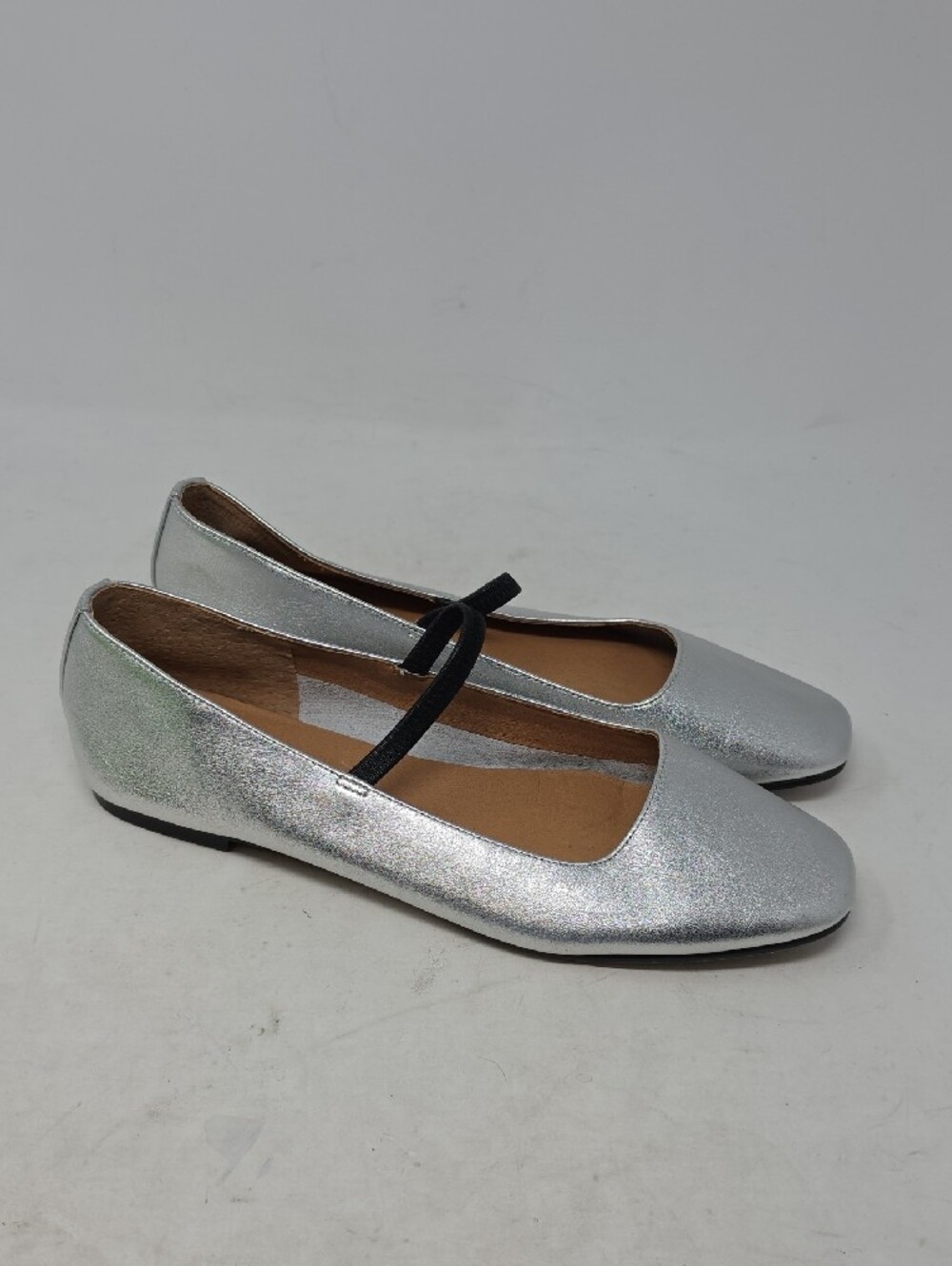 Madewell The Greta Silver Metallic Leather  Ballet Flats Size 9.5 - Picture 3 of 6